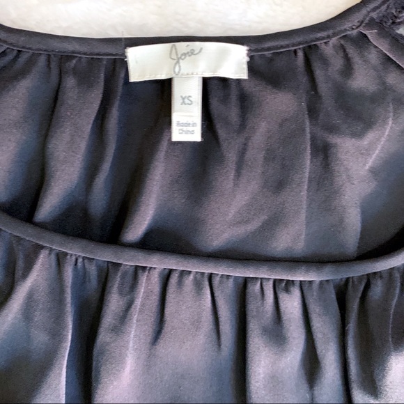 Joie Almanor Crocheted Knit Top Black Chiffon - Picture 6 of 6